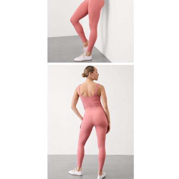 Athleta Interval Stash High Rise 7/8 Legging Women's NWT Size Small Natural Rose - Picture 3 of 3